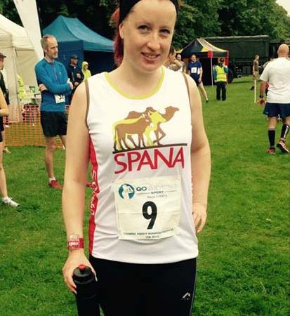SPANA fundraiser Jane Cummins after completing 10K run