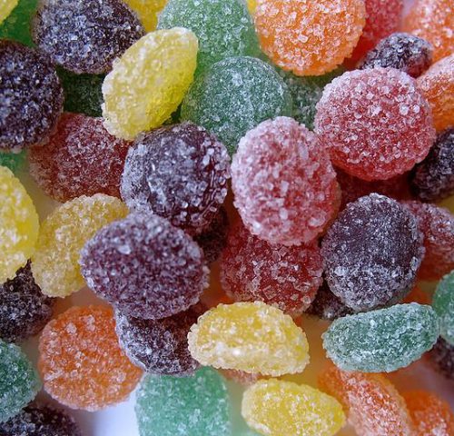 Jelly sweets in a pile
