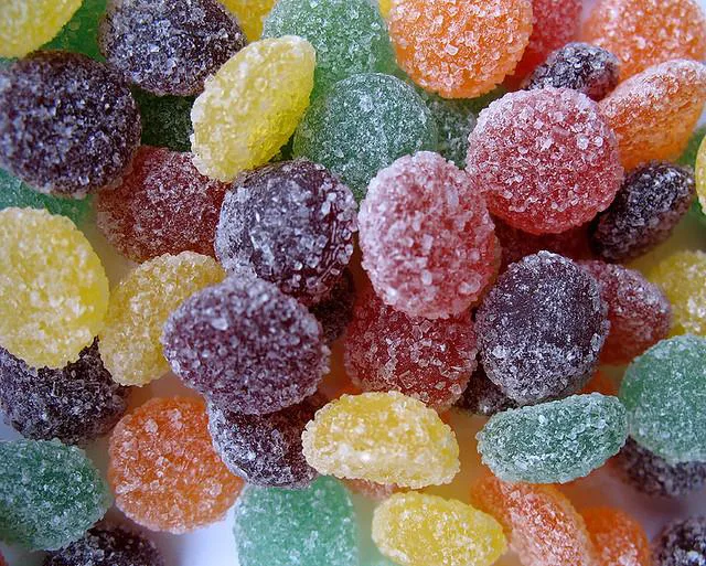 Jelly sweets in a pile