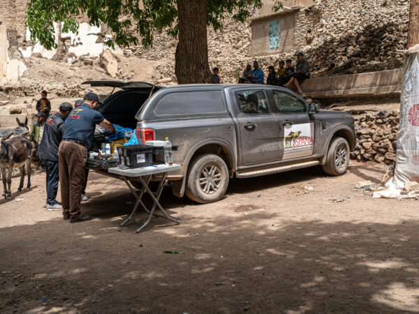 SPANA's veterinary clinic has been visiting villages in the High Atlas Mountains affected by the 2023 Morocco earthquake