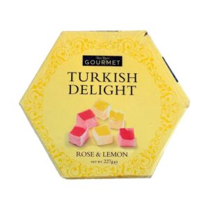 Yellow box of rose and lemon Turkish delight