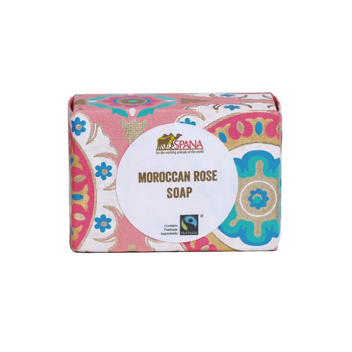 Moroccan rose soap packaging front view
