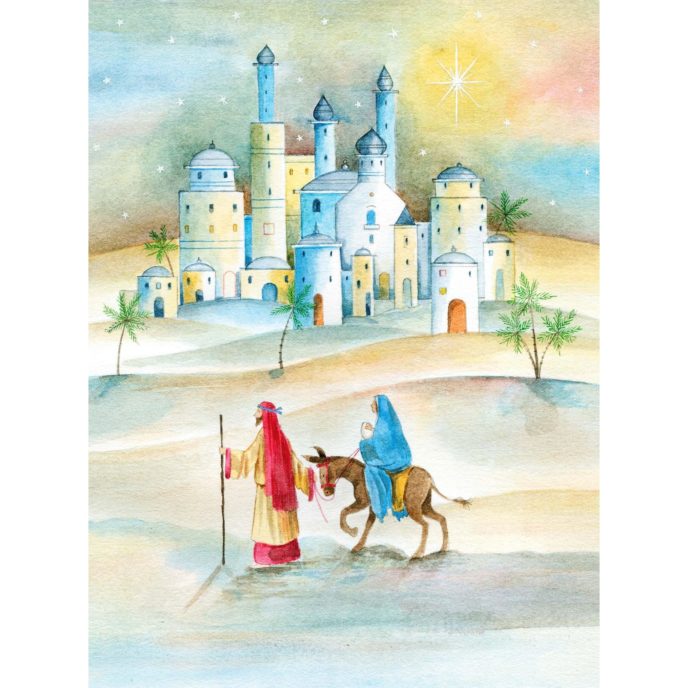 Card design - Mary and Joseph travelling to Bethlehem