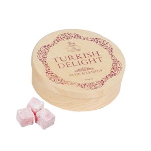 Rose and Lemon Turkish Delight in wooden box