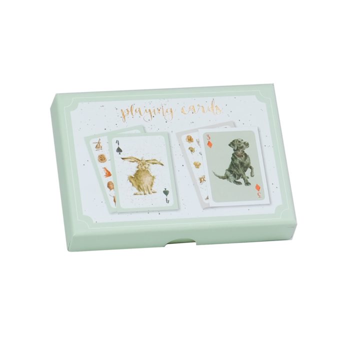 Illustrated animal playing card gift box
