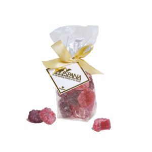 Blackberry & Raspberry jelly sweets in packaging with gold bow