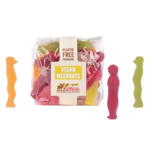 Vegan, meerkat shaped jelly sweets