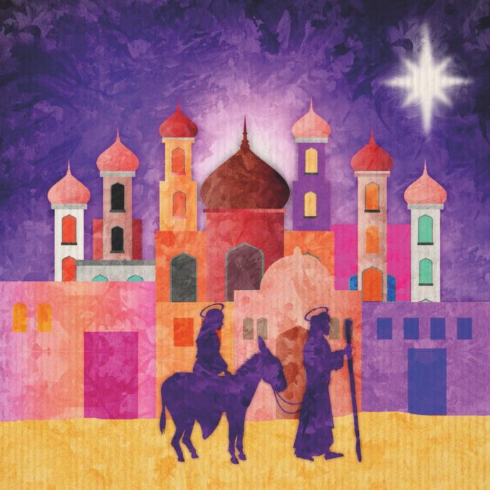 Christmas card featuring Bethlehem design