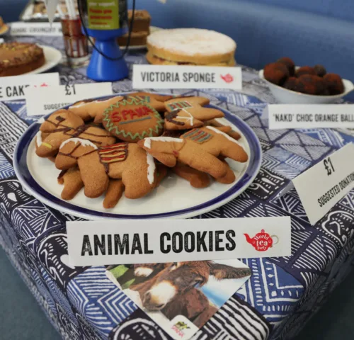 Animal cookies at tea party
