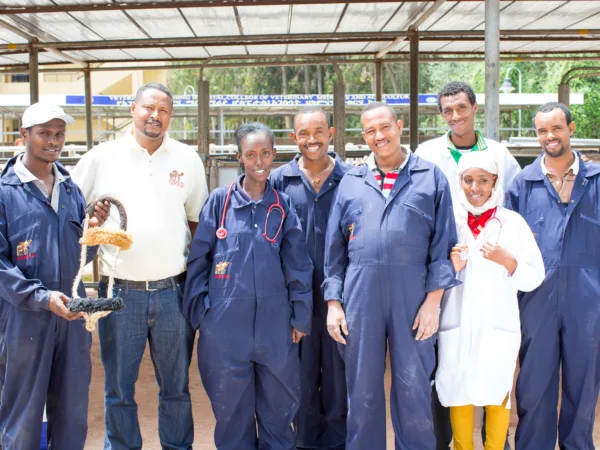 SPANA Ethiopia staff outside of the Bishoftu clinic